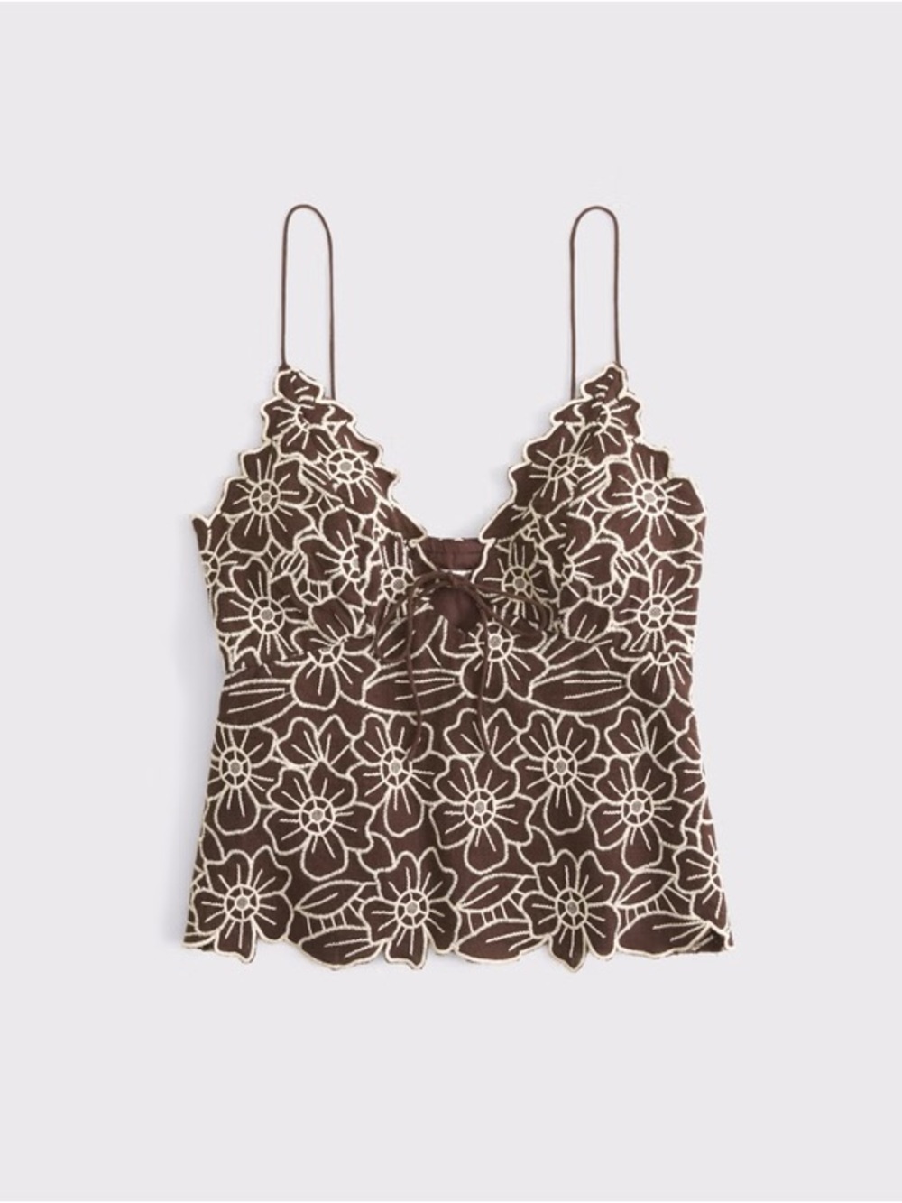 NWT Abercrombie Bella Bra-Free Tie-Front Cami in brown